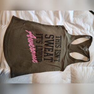 Olive Green Graphic Tank Top